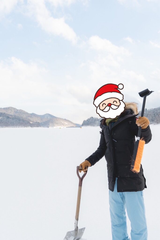 糠平湖　雪景色